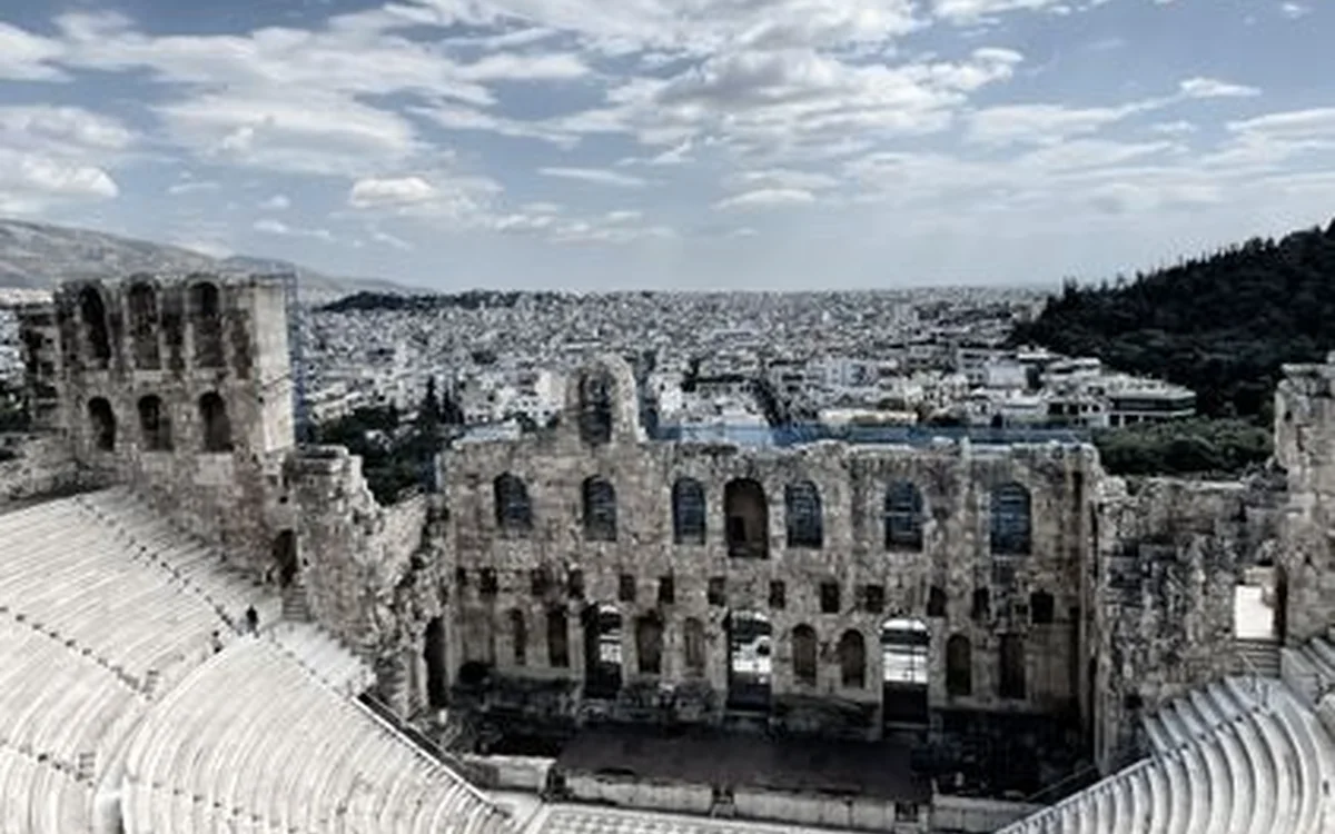 Ancient theatre overlooking Athens