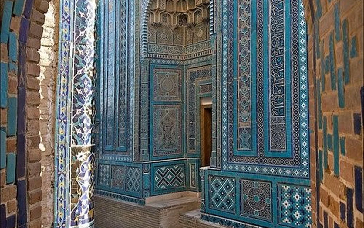 Blue-tiled architecture in Samarkand, Uzbekistan